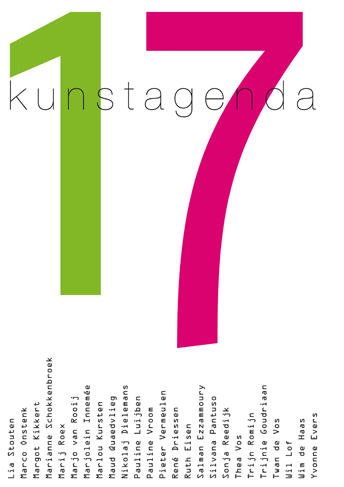 Buitenkant kunstagenda 2017, agenda met 52 zelfportretten van 52 hedendaagse kunstenaars