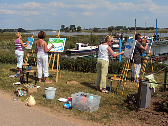 Workshop landschap schilderen in de uiterwaarden van de Rijn in Wageningen
