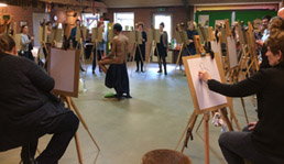 Workshop naaktmodel tekenen bedrijfsfeest Oirschot