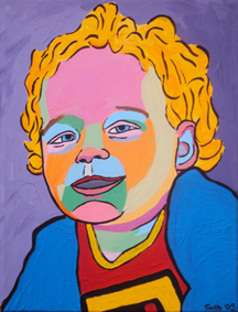 kunst schilderij acryl op doek kind peuter portret portret schilderen